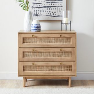 An Image of Indi 3 Drawer Chest Wood (Brown)