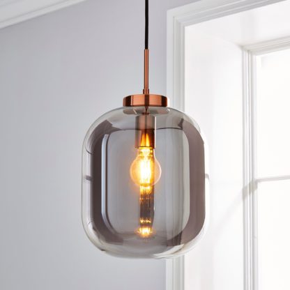 An Image of Hunter Copper Ceiling Fitting Grey