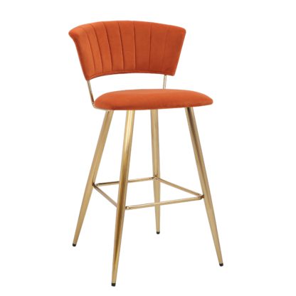 An Image of Kendall Bar Stool Rose Velvet Pink