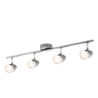 An Image of Vector 4 Bar LED Satin Nickel Spotlight