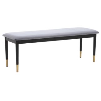 An Image of Cannelle Bench, Black Ash with Black and Gold Leg