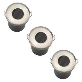An Image of Fixed Fire Rated IP65 Pack 3 Downlights - Brushed Nickel