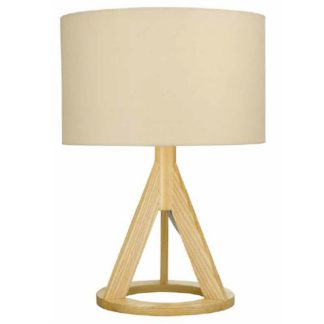 An Image of Mason Wooden Tripod Table Lamp - Natural