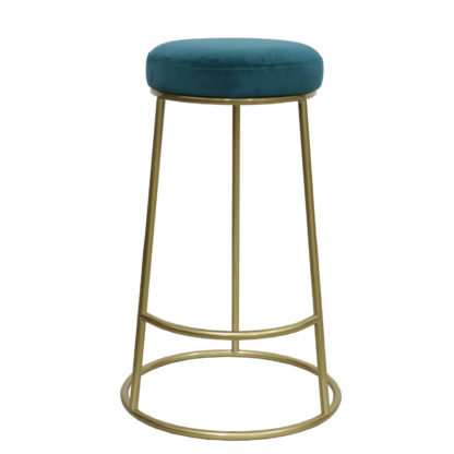 An Image of Velvet Bar Stool - Blush