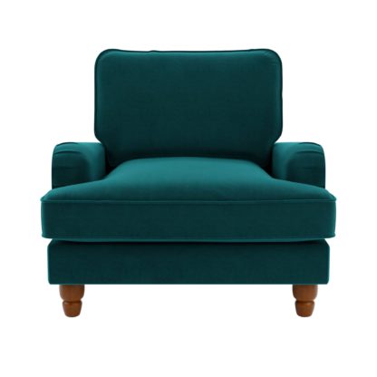 An Image of Beatrice Velvet Armchair Bottle (Green)