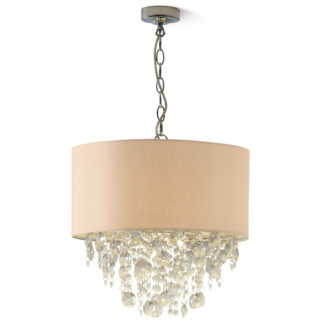 An Image of Wedmore Ceiling Light Shade with Crystal Droplets - Cream
