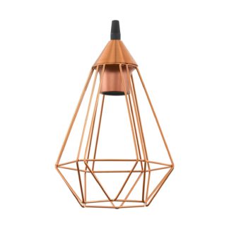 An Image of EGLO Tarbes Copper Geometric Wired Pendant Shade