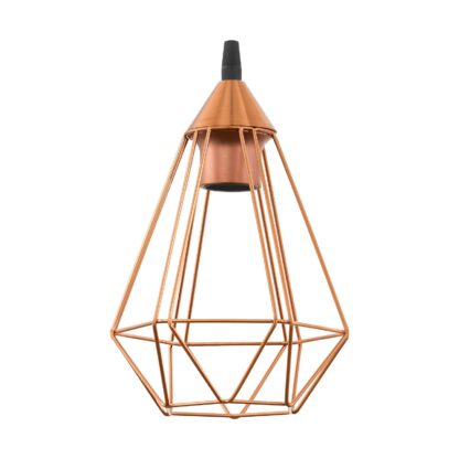 An Image of EGLO Tarbes Copper Geometric Wired Pendant Shade