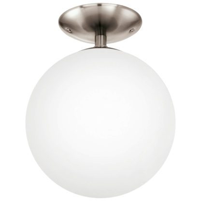 An Image of Eglo Rondo Flush Light - Satin Nickel