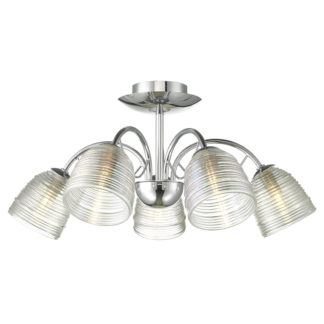 An Image of Ridley 5 Light Semi Flush Ceiling Light - Chrome