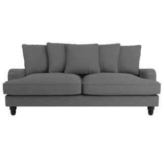 An Image of Beatrice Scatter Back Fabric 3 Seater Sofa Charcoal