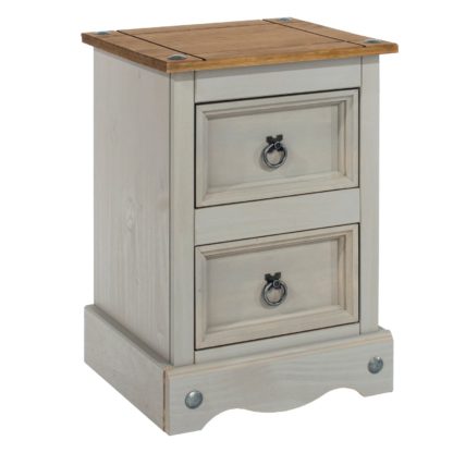 An Image of Corona Grey 2 Drawer Petite Bedside Cabinet Grey