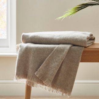 An Image of Brushed Grey Woven Throw Grey