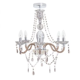 An Image of Argos Home Como Glass Chandelier - Smoked