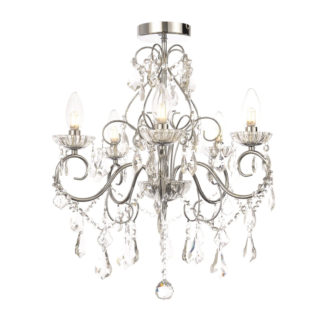 An Image of Vela 5 Light Bath Chandelier - Chrome