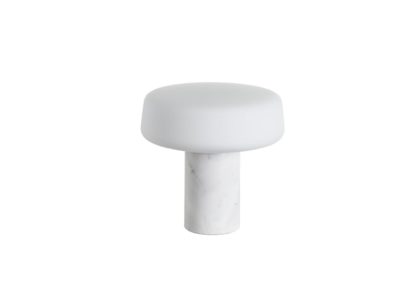 An Image of Case Solid Table Light Small Carrara Marble