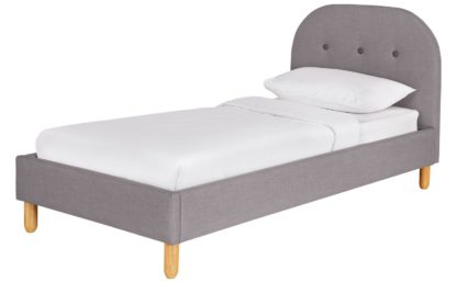 An Image of Habitat Elin Single Bed Frame - Light Grey