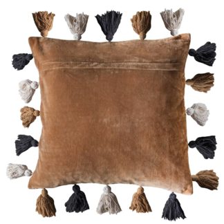 An Image of Dark Gold Tassel Cushion