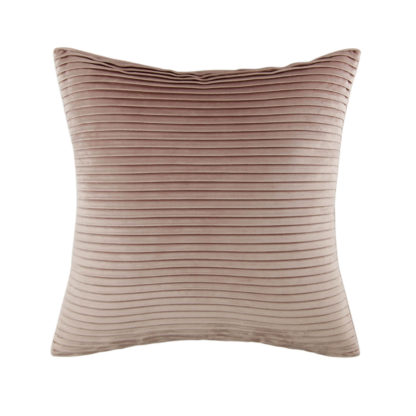 An Image of Folded Velvet Cushion - Blush