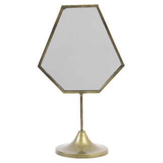 An Image of Antique Bronze Deco Mirror on Stand