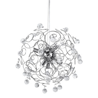 An Image of Crystal and Chrome Pendant Light