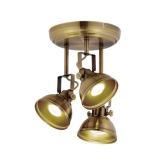 An Image of Verve Design Antique Brass Ditavon 3 x 35W Spotlight