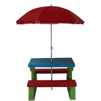 An Image of Kids Bench with Parasol - Multi-colour