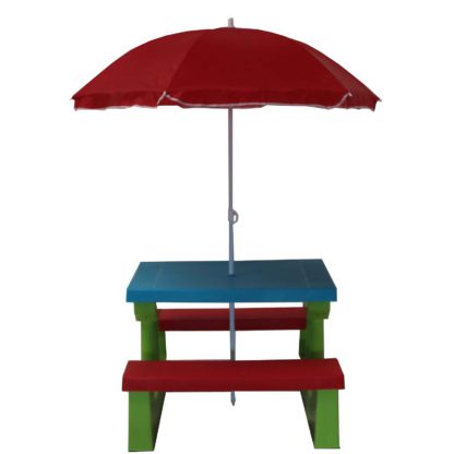 An Image of Kids Bench with Parasol - Multi-colour