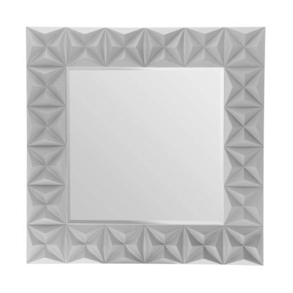 An Image of 3D Effect Wall Mirror - Grey High Gloss
