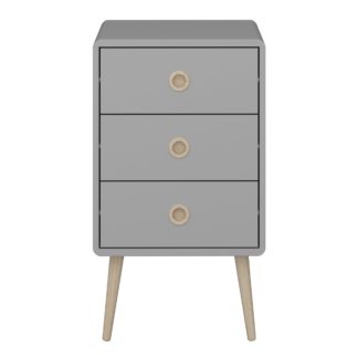 An Image of Softline 3 Drawer Bedside Table Grey