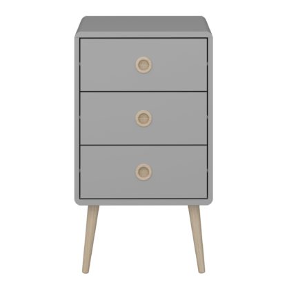 An Image of Softline 3 Drawer Bedside Table Grey