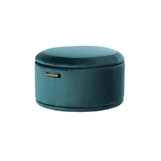 An Image of Aria Storage Ottoman – Peacock – Brass/Silver