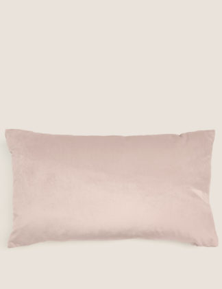 An Image of M&S Velvet Medium Bolster Cushion