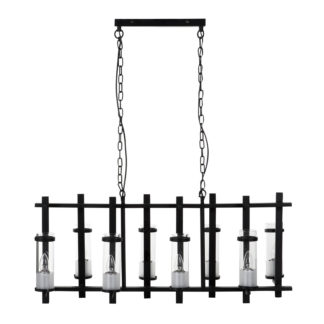 An Image of Aspen Iron and Glass Wide Pendant Light