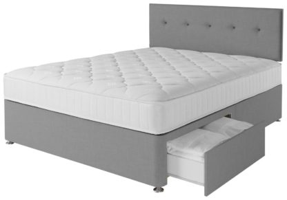 An Image of Argos Home Dalham 800 Pocket Memory 2Drw Grey Divan-Kingsize