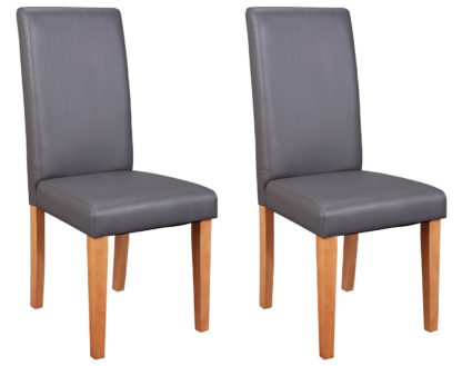 An Image of Argos Home Pair of Midback Dining Chairs - Charcoal
