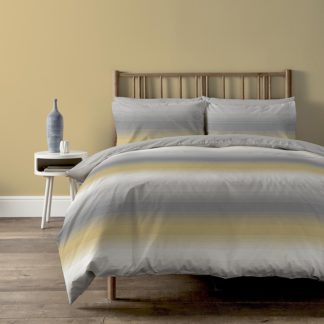 An Image of Copenhagen Home Faded Stripe Reversible Bedset - Single - Ochre