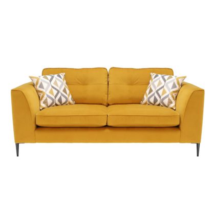 An Image of Conza Large Sofa, Plush Turmeric
