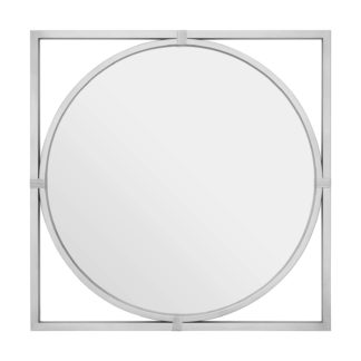 An Image of Kyla Square Wall Mirror - Silver