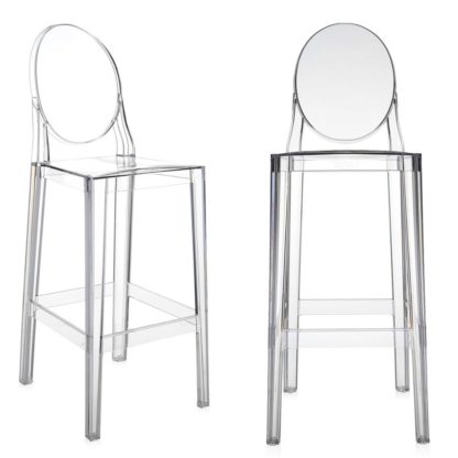 An Image of Pair of Kartell One More Bar Stools, Black