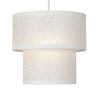 An Image of Fleur 2 Tier Floral Lamp Shade Cream