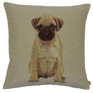 An Image of Pug Tapestry Cushion - 45x45cm
