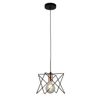 An Image of Ayr 1 Light Frame - Matt Black and Copper