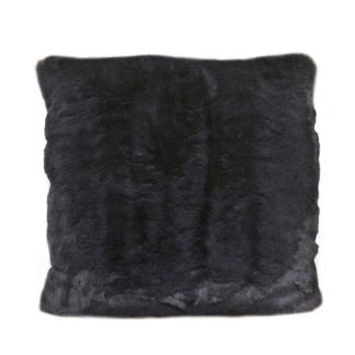 An Image of Dark grey faux fur cushion
