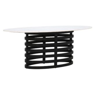 An Image of Nero Dining Table, White Marble