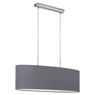 An Image of Eglo Pasteri 2 Light Pendant Light - Grey