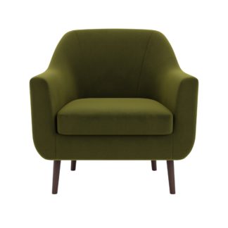 An Image of Eddie Eco Velvet Tub Chair Olive (Green)