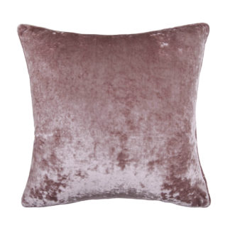 An Image of Crushed Velvet Cushion - Blush - 45x45cm
