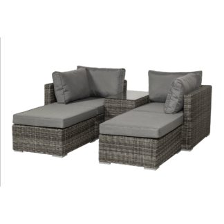 An Image of Paris 4 Seater Relaxer Set Grey