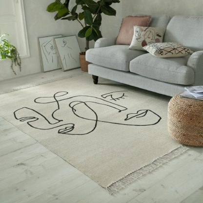 An Image of Retreat Abstract Rug Natural (Cream)